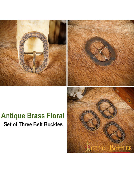 Pack of 3 antique brass floral design... Pack of 3 antique brass floral design...