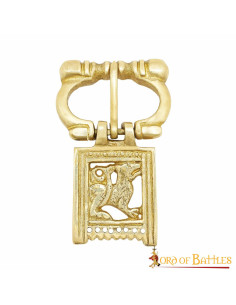 Medieval brass wolf buckle (6.2 x 2.8 cm.)