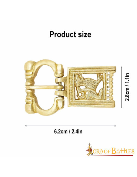 Medieval brass wolf buckle (6.2 x 2.8... Medieval brass wolf buckle (6.2 x 2.8...