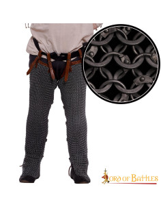 Steel chain mail pants with 9 mm rings.