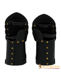Leather Brass Riveted Medieval Gloves LARP 2