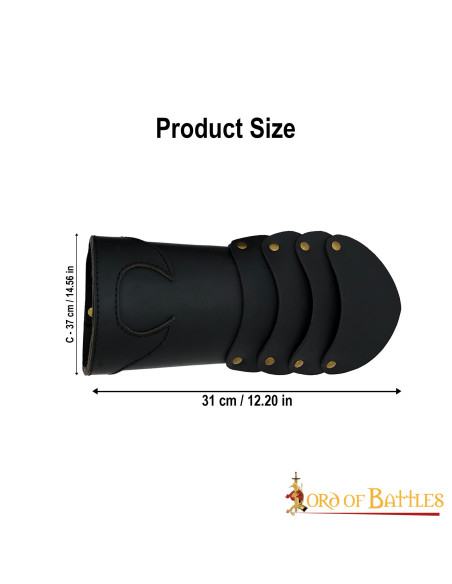 Leather Brass Riveted Medieval Gloves...