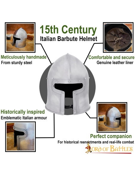 Medieval barbuta Italian style 15th...