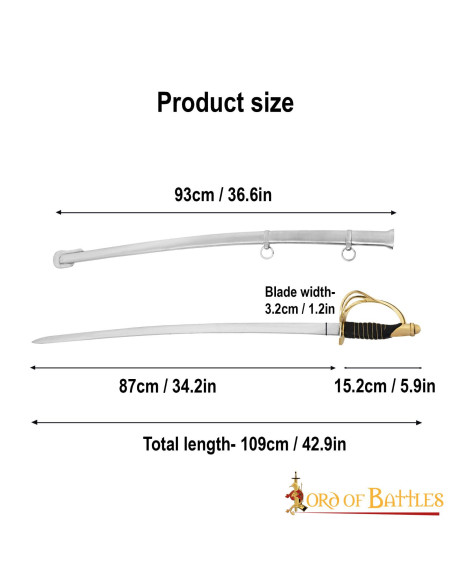 American cavalry saber with steel sheath American cavalry saber with steel sheath