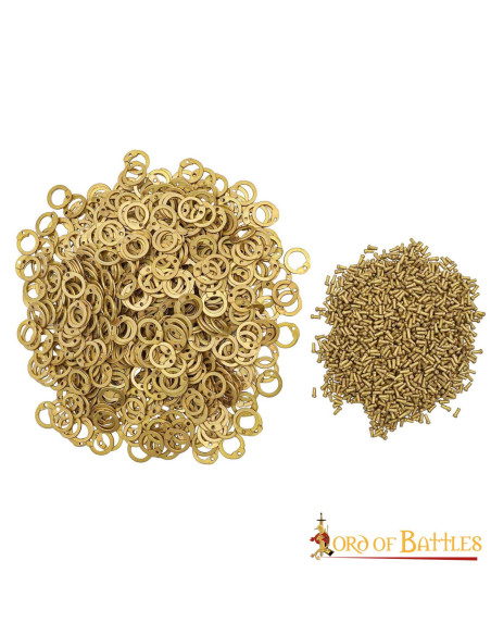 Brass chain mail ring bag with rivets... Brass chain mail ring bag with rivets...