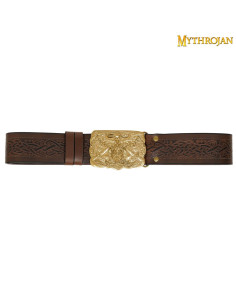 Viking belt with Odin's Raven brass buckle