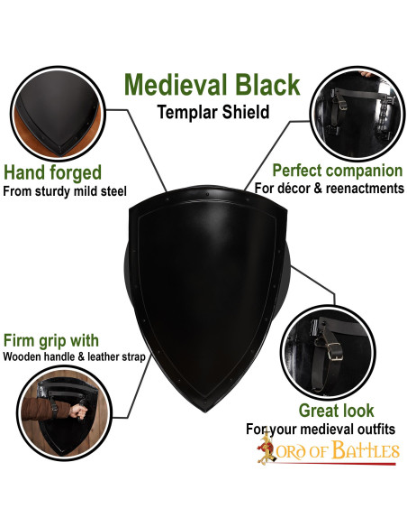 Smooth black shield to paint (60.9 cm.)