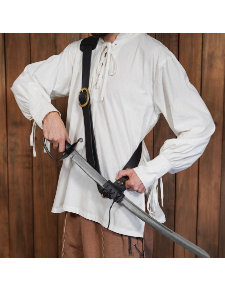 Medieval leather baldric with belt,...