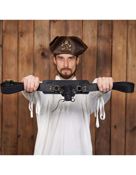 Medieval leather baldric with belt,...