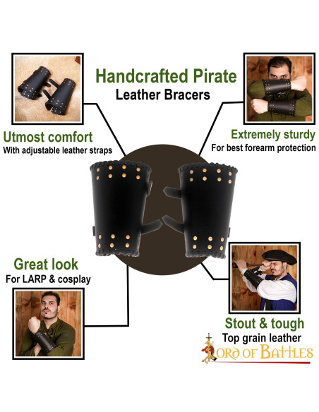 Medieval leather bracers with studs...