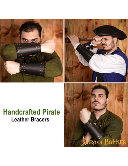 Medieval leather bracers with studs...