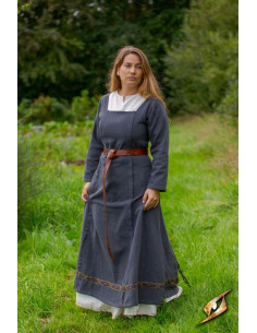 Viking Age Scandinavian Dress, Estrid model (dark grey) 2