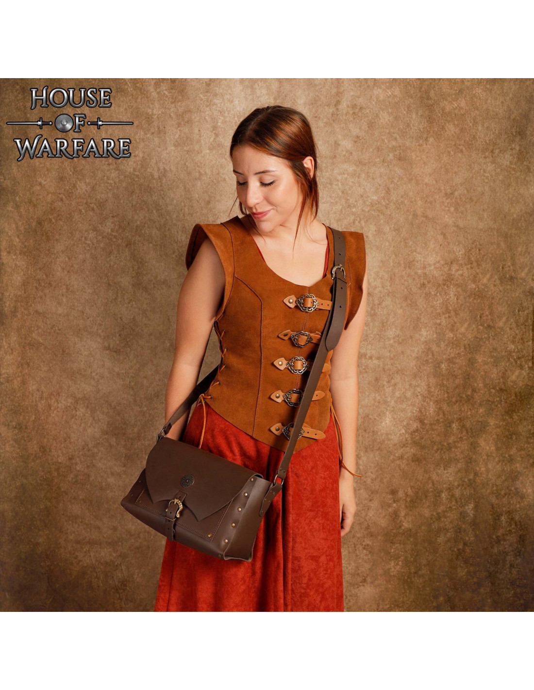 Medieval handmade leather shoulder bag Medieval Shop