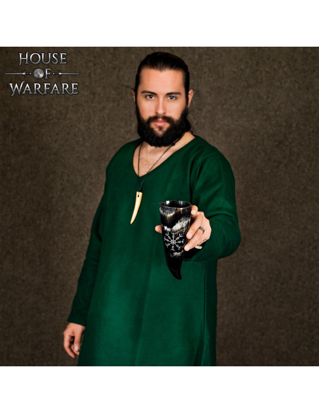 Hand carved Aegishjalmur design...