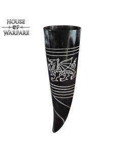 Medieval drinking horn Celtic dragon design