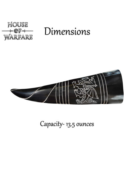Medieval drinking horn Celtic dragon...