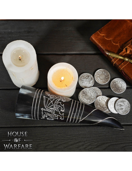 Medieval drinking horn Celtic dragon...