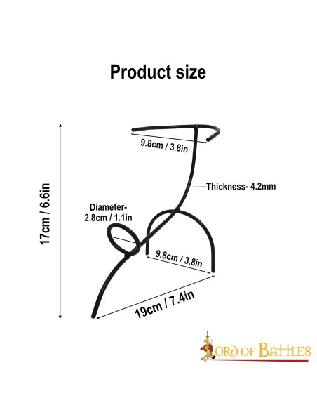 Hand forged iron horn support