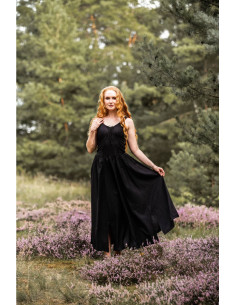 Jasmin elegant medieval dress, black color