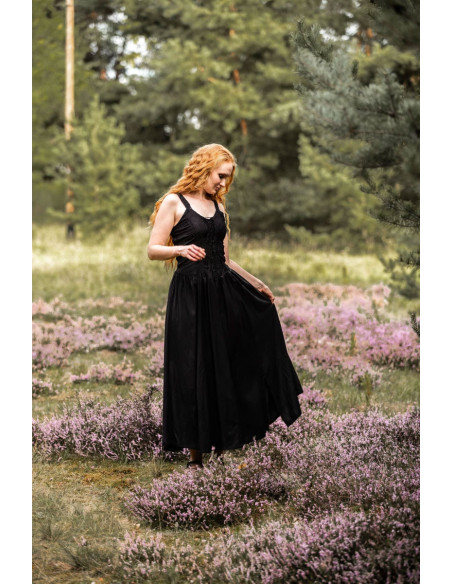 Jasmin elegant medieval dress, black...