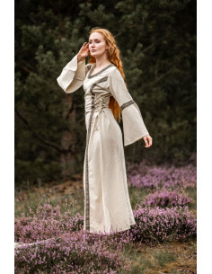Medieval dress woman Angie, natural white