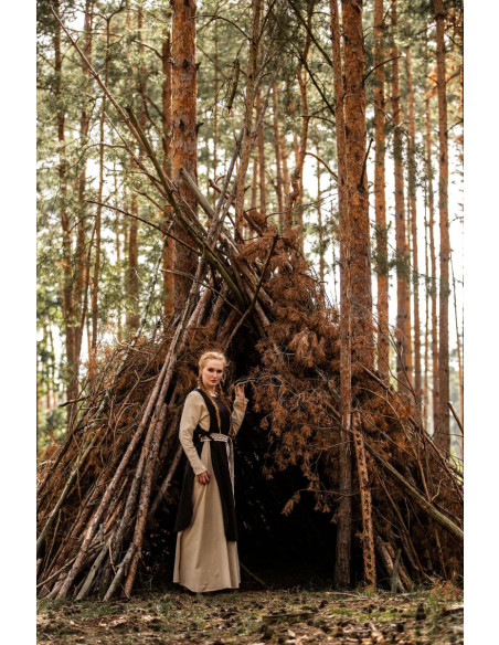 Magdalena medieval surcoat, brown color