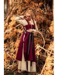 Medieval tunic for women Hildegard, red