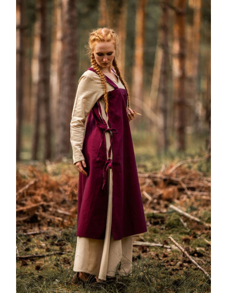Medieval tunic for women Hildegard, red