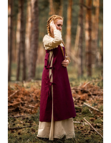 Medieval tunic for women Hildegard, red