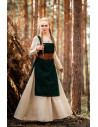 Medieval Viking Aila apron in wool, green color