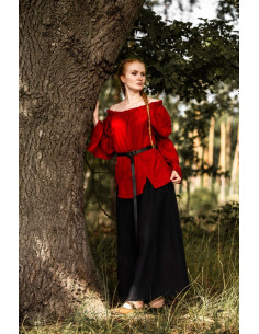 Classic medieval blouse model Emma, red color
