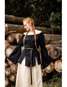 Classic medieval blouse model Emma, black color