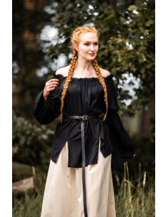 Classic medieval blouse model Emma, black color 2