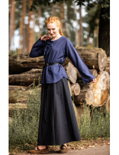 Medieval blouse model Tilda, blue color