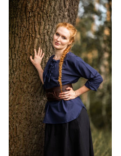 Medieval blouse model Tilda, blue color 2