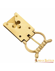 Medieval 14th century brass clover design buckle