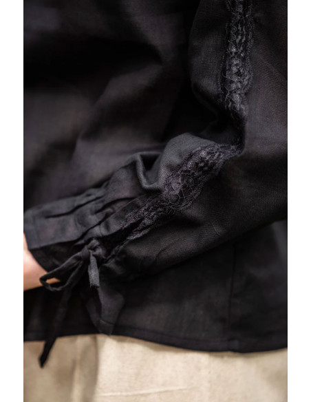 Medieval women's blouse Bettina, black