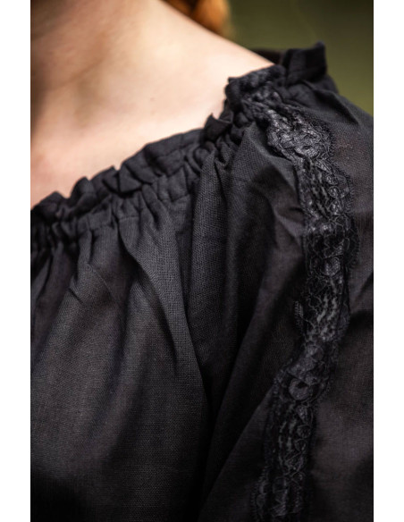 Medieval women's blouse Bettina, black