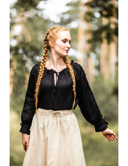 Medieval women's blouse Bettina, black
