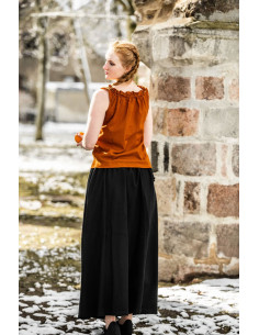 Adele Sleeveless Medieval Blouse, Rust Orange
