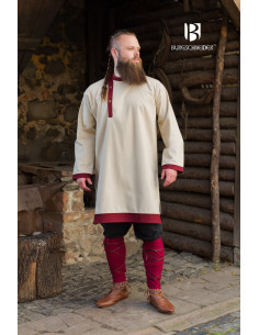 Rus Tobiasz tunic, natural-burgundy color