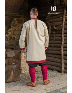 Rus Tobiasz tunic, natural-burgundy color 2