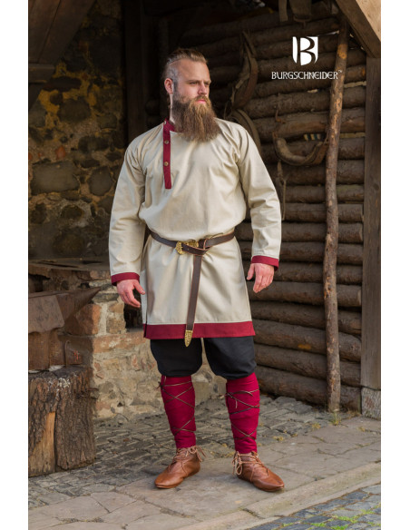 Rus Tobiasz tunic, natural-burgundy...