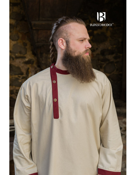 Rus Tobiasz tunic, natural-burgundy...