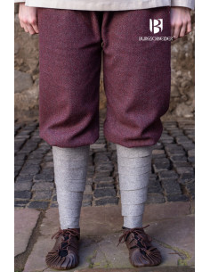 Tilda Herringbone Viking pants, burgundy-gray