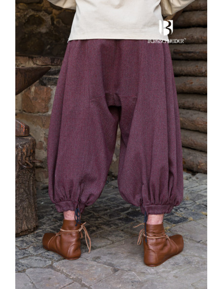 Rus Borys Wide Leg Pants, Maroon-Gray