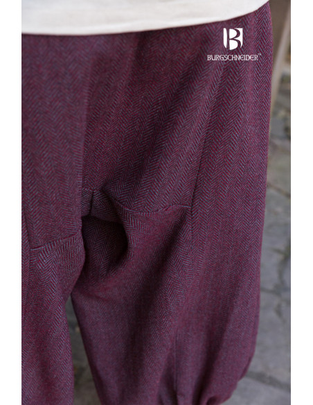 Rus Borys Wide Leg Pants, Maroon-Gray