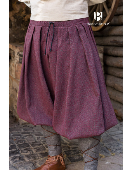 Rus Borys Wide Leg Pants, Maroon-Gray