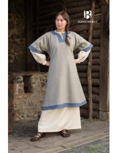 Medieval dress Rus Luiza model, Light blue-Grey