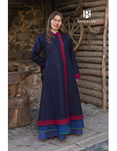 Medieval coat model Rus Kseniya, Blue-Red